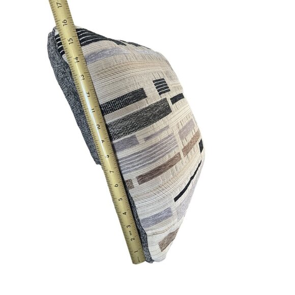 Set of 2 Modern Geometric 16" Throw Pillows Neutral Textured Fabric Home Decor - Picture 7 of 7